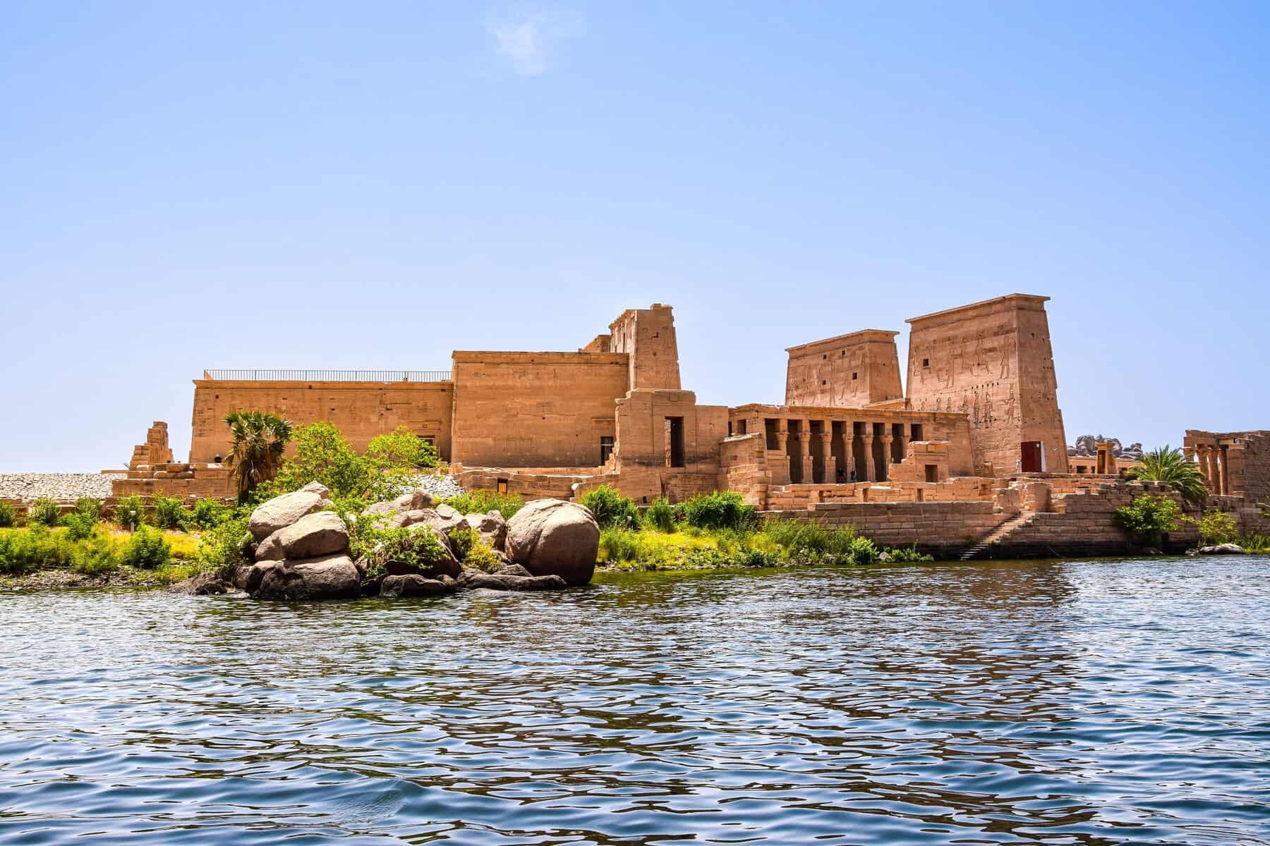 Philae Temple on its island in the Nile near Aswan