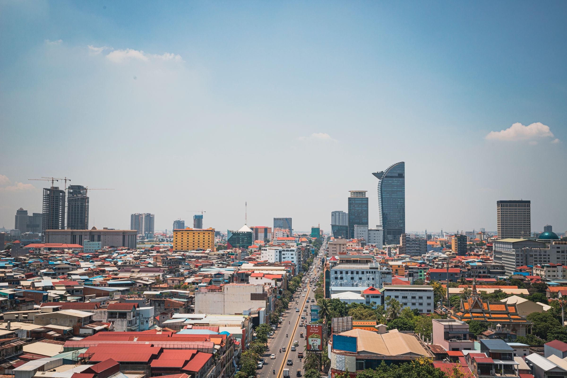 The skyline and streets of Phnom Penh