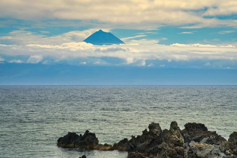 Mount Pico rising above the clouds from the sea