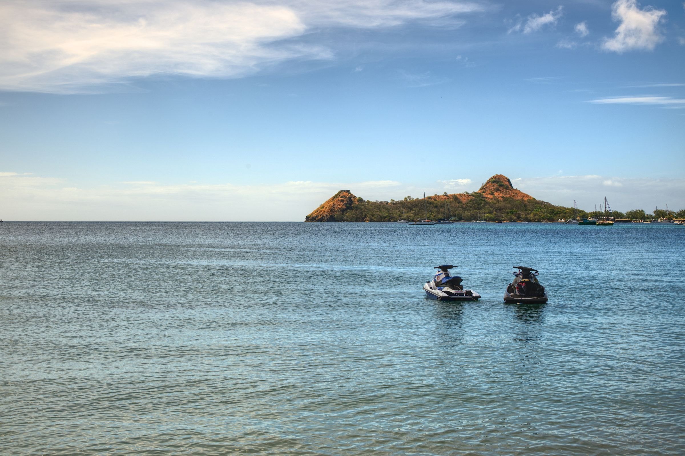 Pigeon Island across the bay