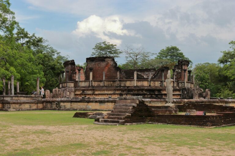 The ruins of an ancient temple at Polonnaruwa