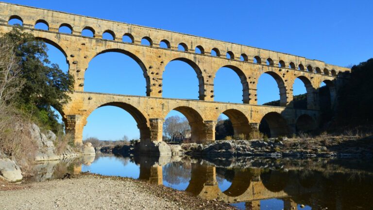 The Roman aqueduct of the Pont du Gard