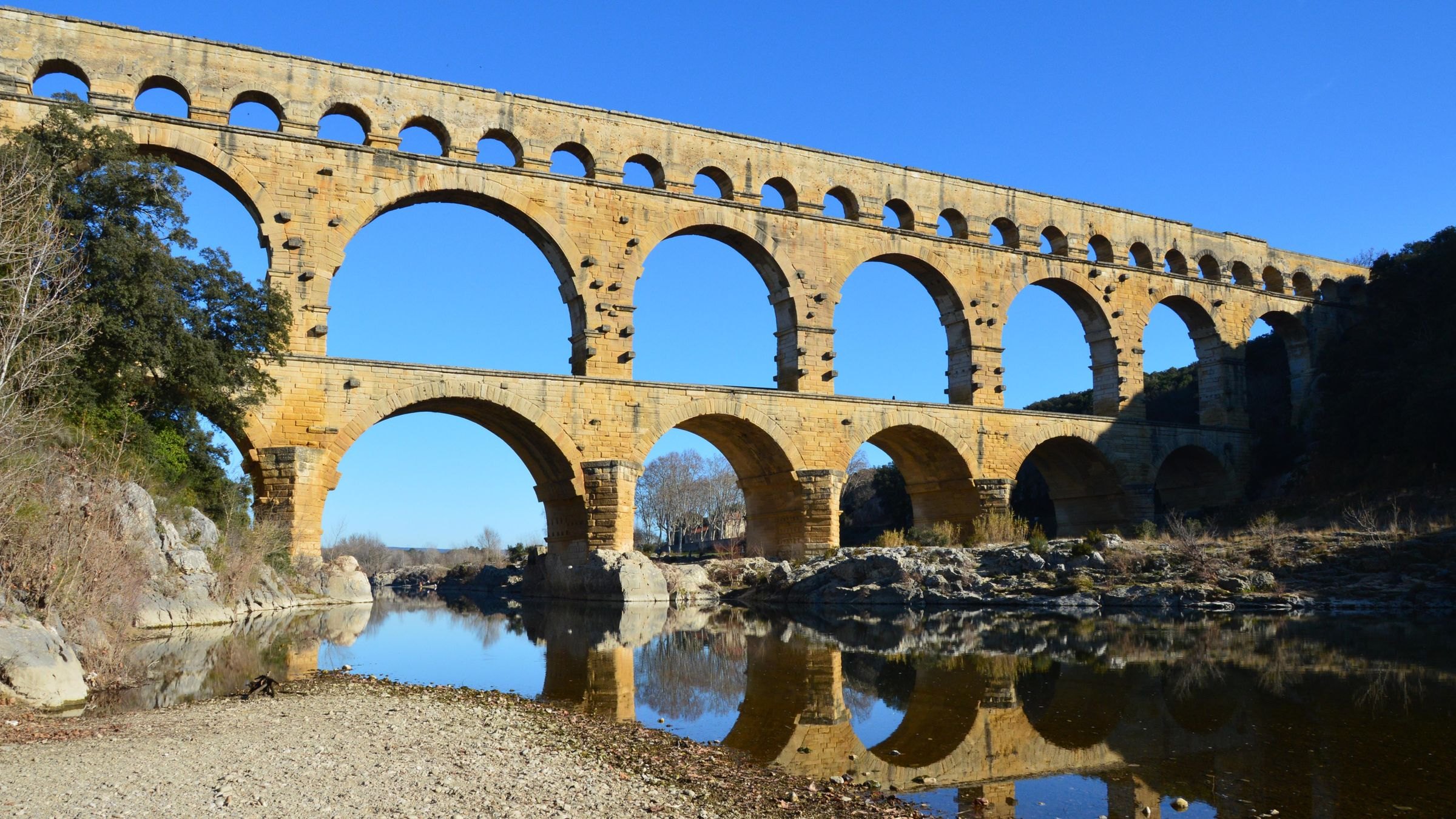 The Roman aqueduct of the Pont du Gard