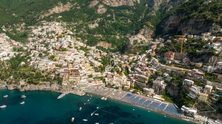 Positano on the Amalfi Coast from the air