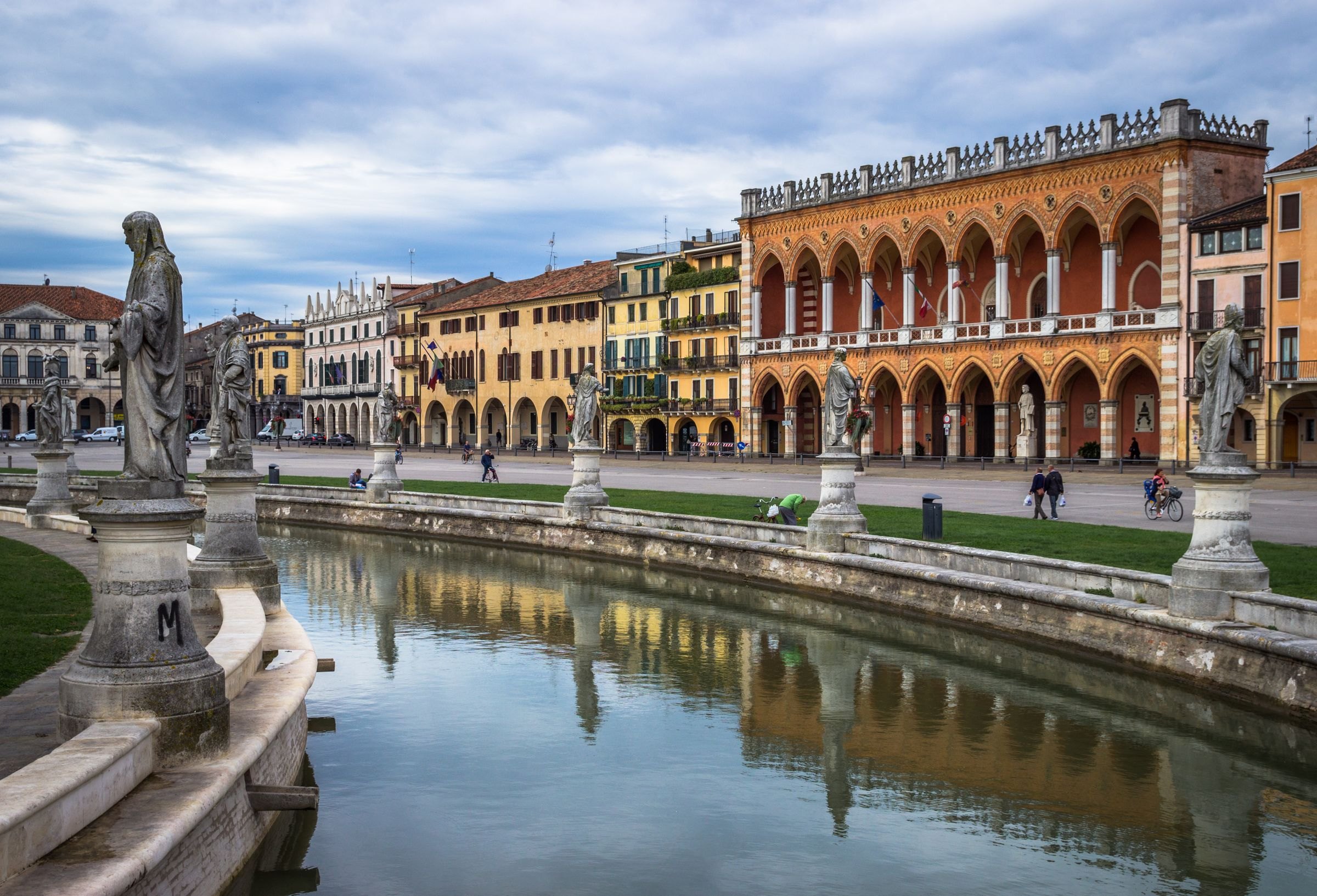The statues and canal of Prato della Valle in Padua