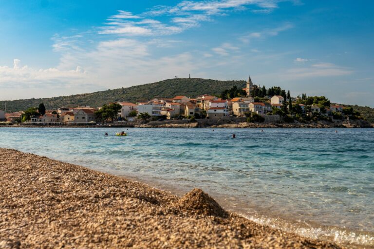 Primosten from its pebble beach