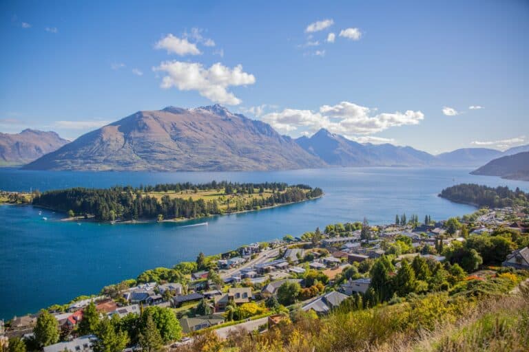 Queenstown on the shore of Lake Wakatipu, New Zealand