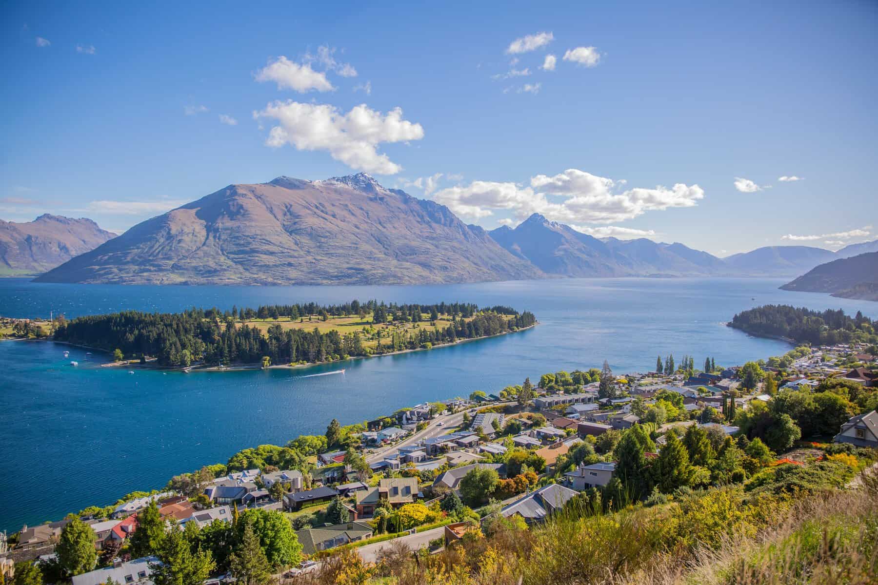 Queenstown on the shore of Lake Wakatipu, New Zealand