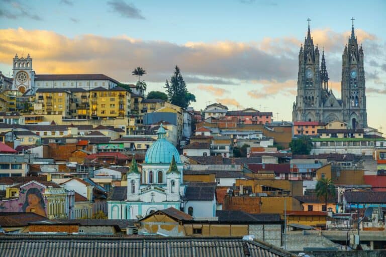 Quito's historic skyline and churches