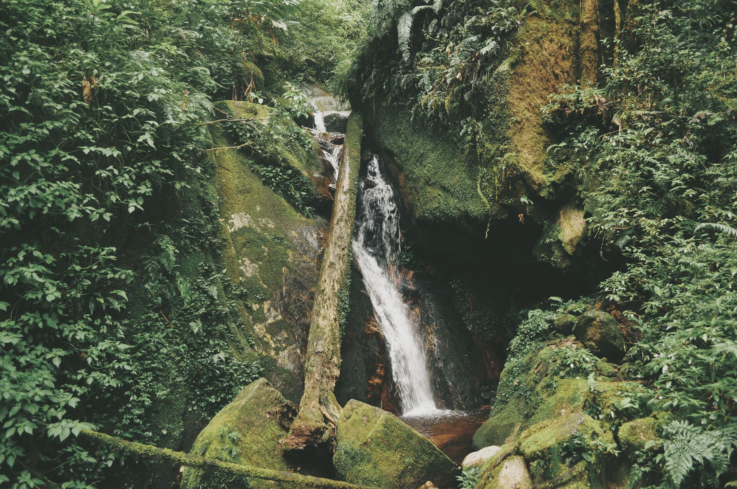 A waterfall in the forest near Ranau, Sabah