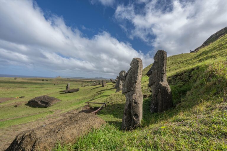 Moai on the slopes of Rano Raraku