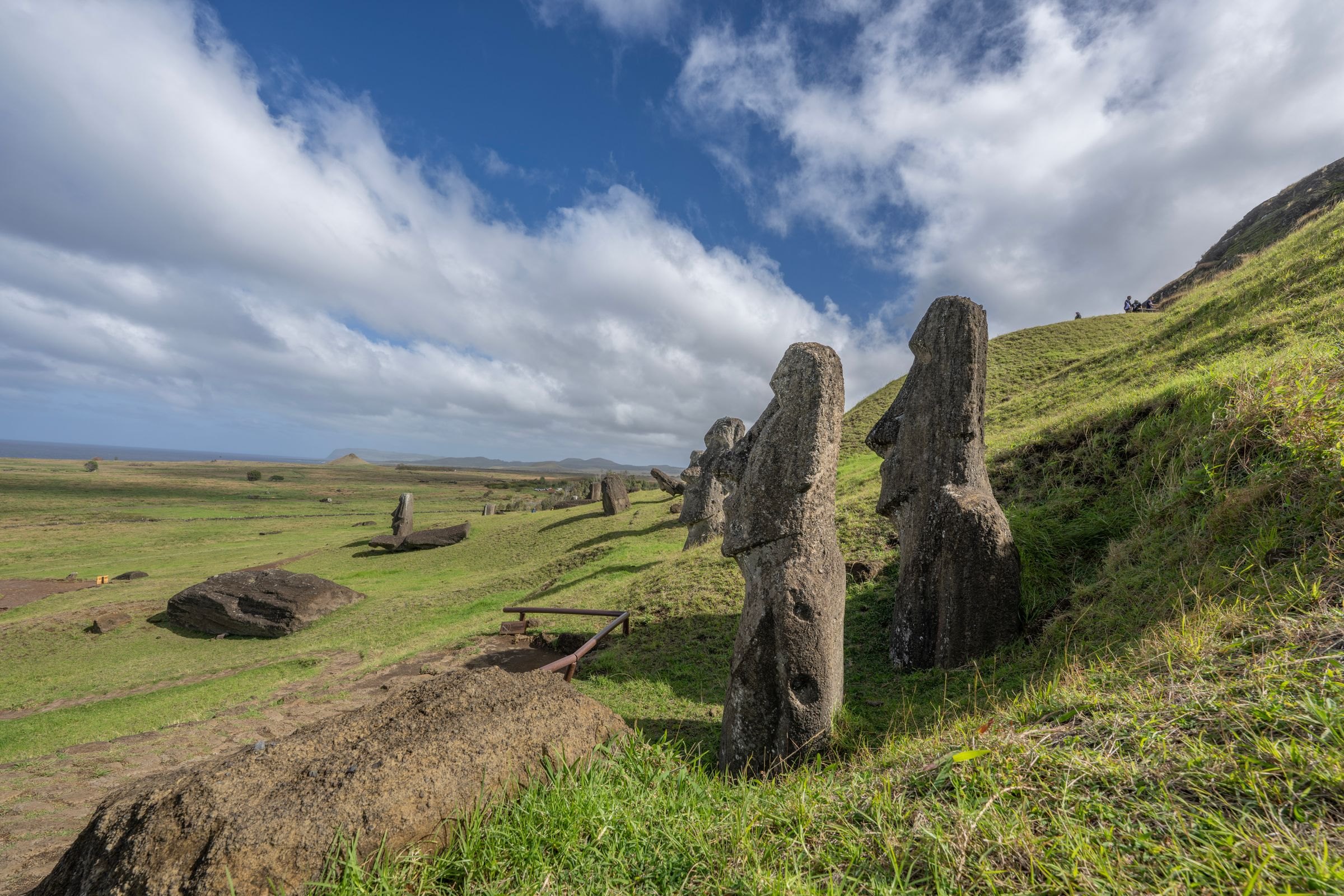 Moai on the slopes of Rano Raraku