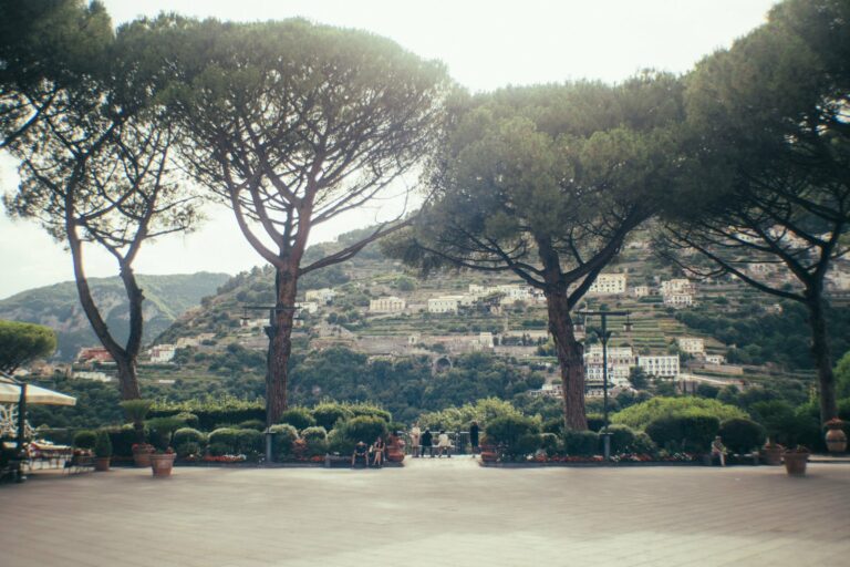 A terrace with views over the coast at Ravello