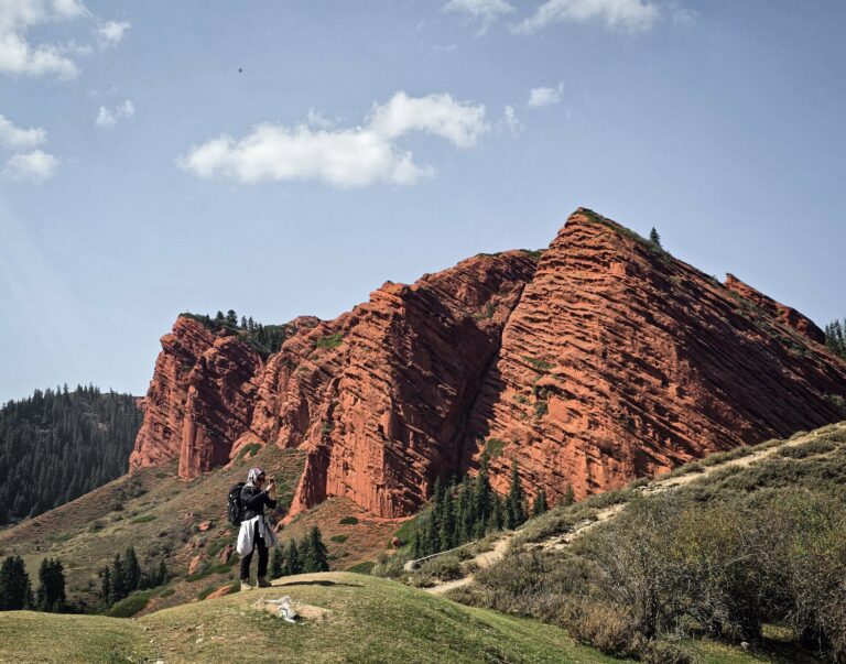 Red rock formations in Kyrgyzstan