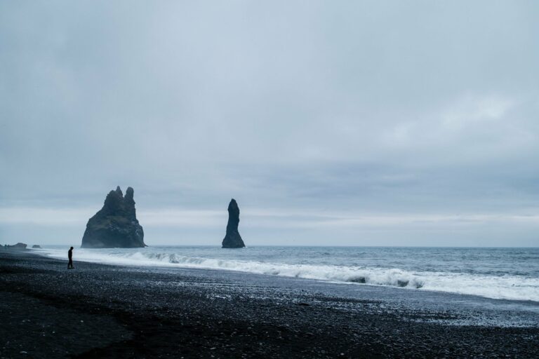 The sea stacks at Reynisfjara black beach