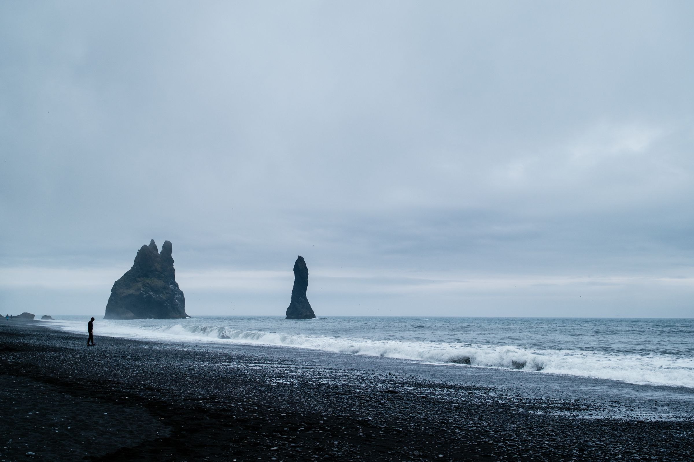 The sea stacks at Reynisfjara black beach