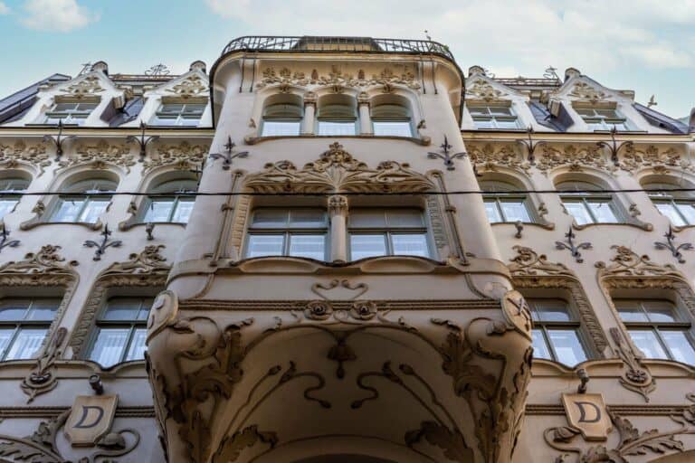 An Art Nouveau facade in Riga, Latvia