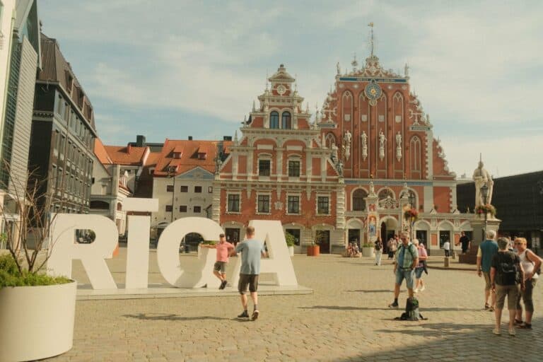 Town Hall Square and the House of the Blackheads in Riga, Latvia