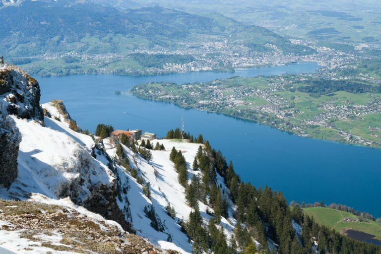 Lake Lucerne from snowy Mount Rigi