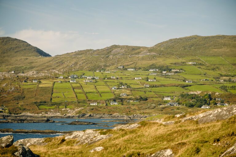 Green fields along the Ring of Kerry