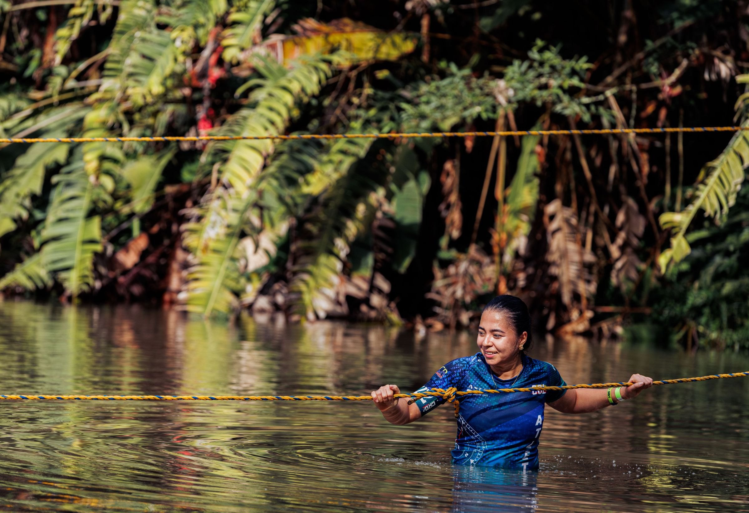 Crossing a jungle river