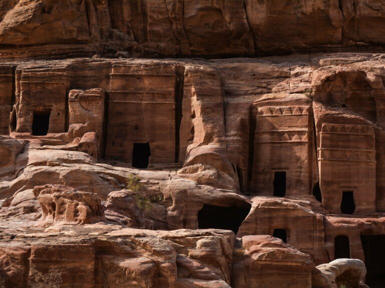 Rock-carved tombs at Petra