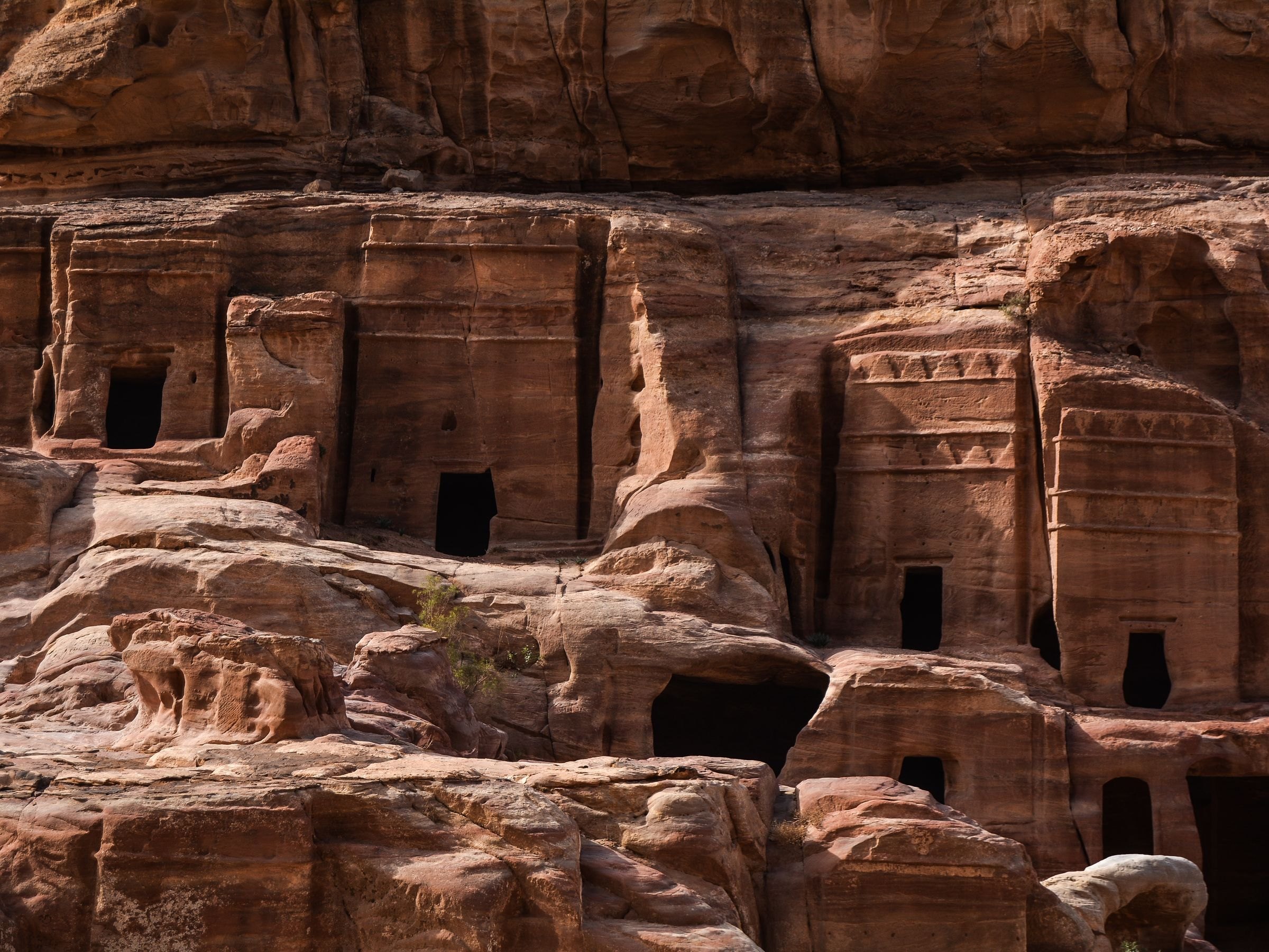 Rock-carved tombs at Petra