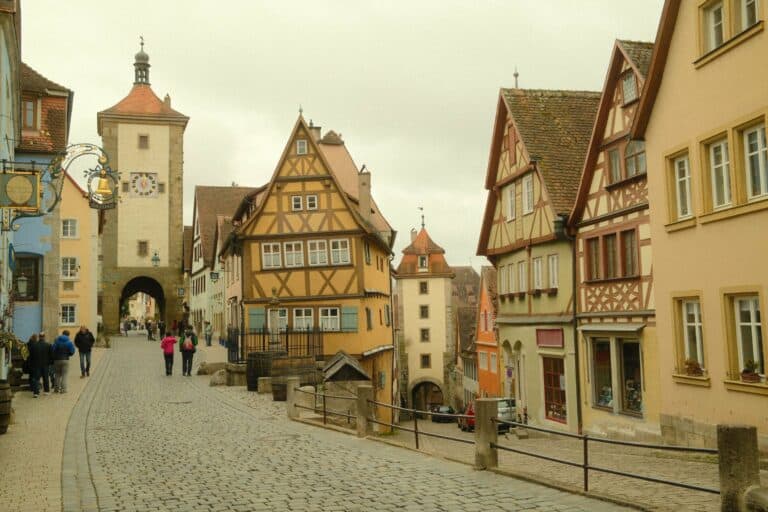 Medieval houses and towers in Rothenburg ob der Tauber