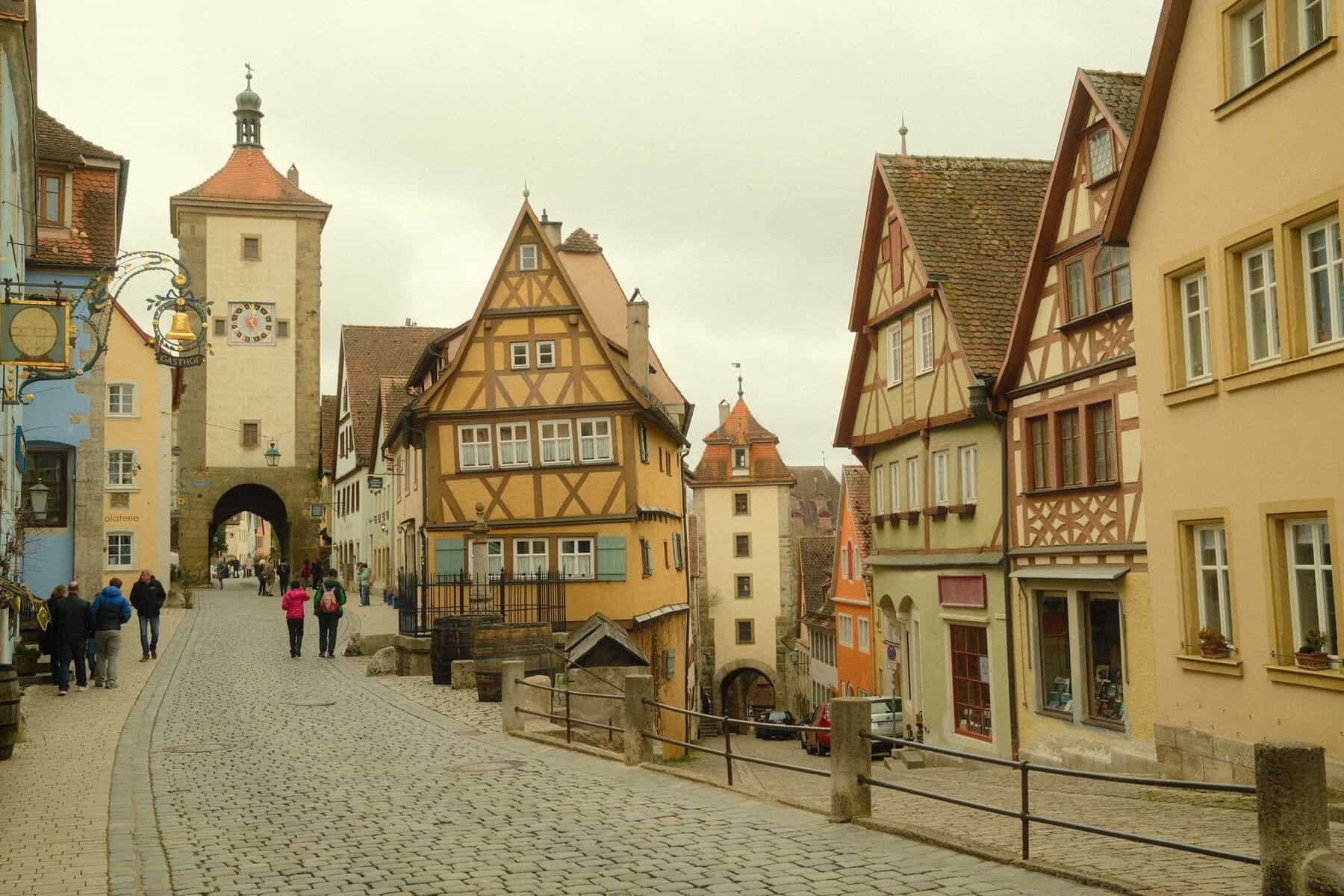 Medieval houses and towers in Rothenburg ob der Tauber