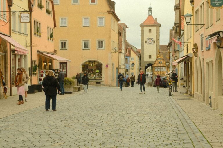 A street in medieval Rothenburg ob der Tauber