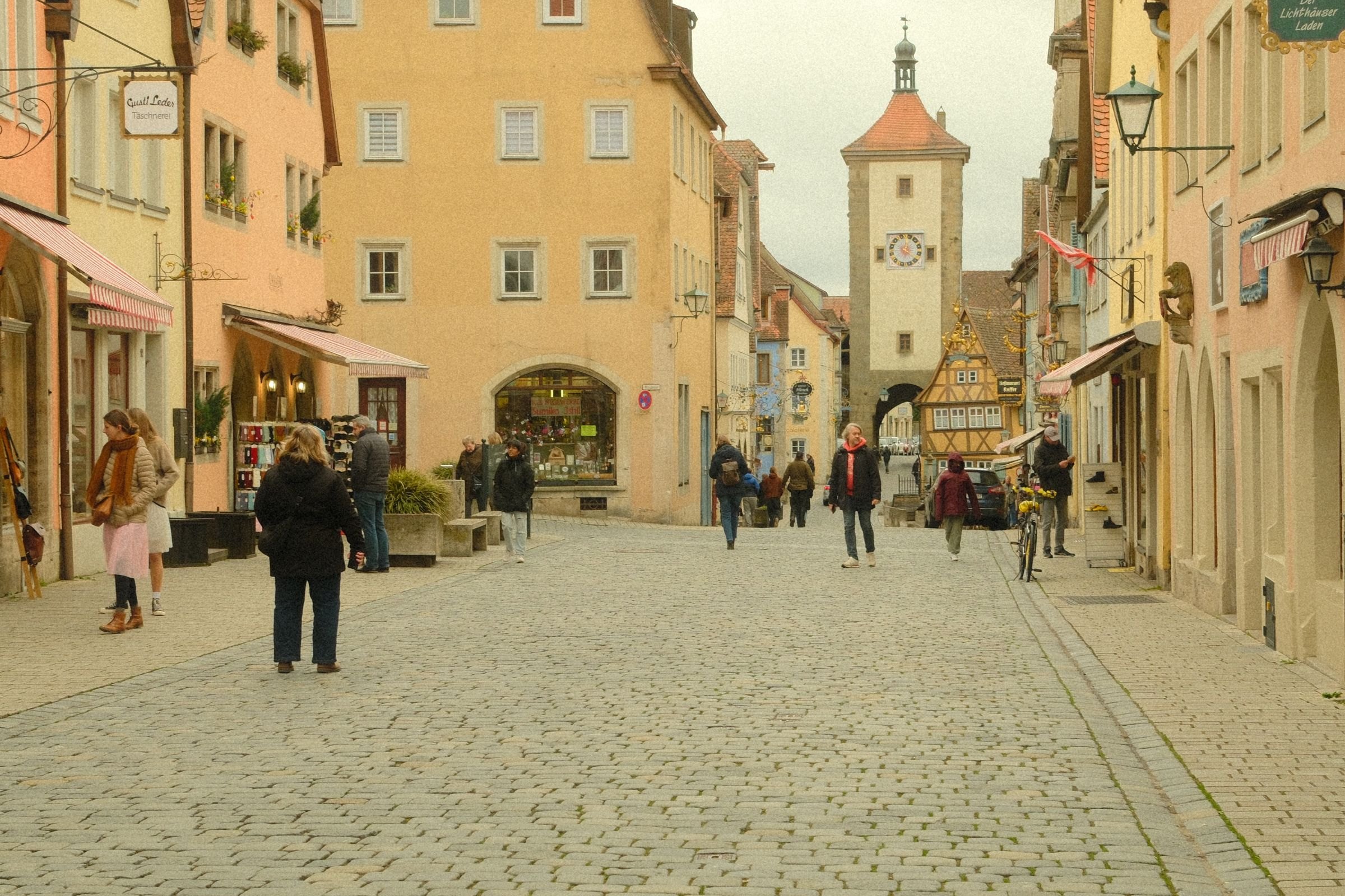 A street in medieval Rothenburg ob der Tauber
