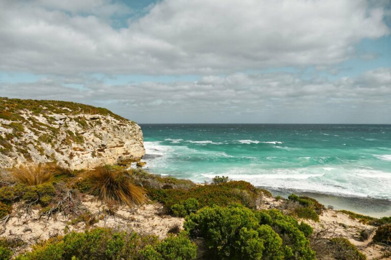 Rugged cliffs and turquoise sea at Stokes Bay, Kangaroo Island