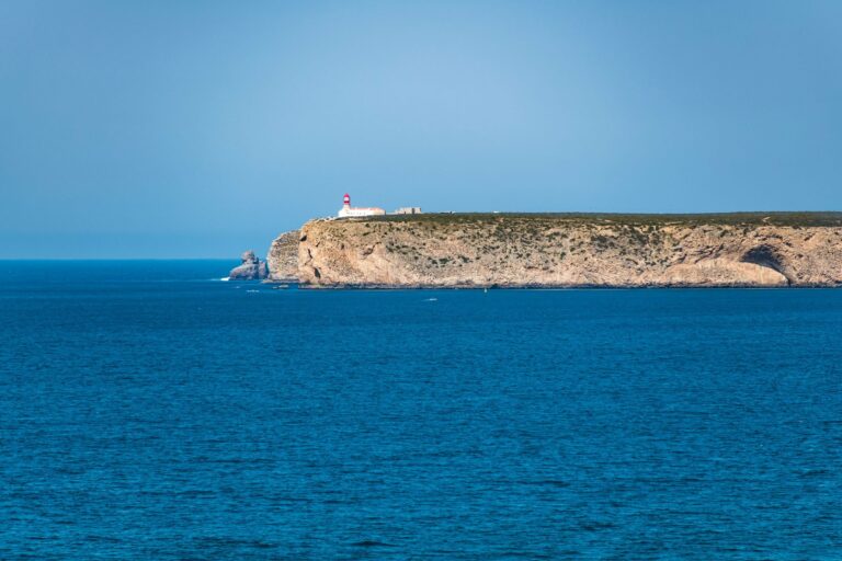 The lighthouse on the cliffs near Sagres