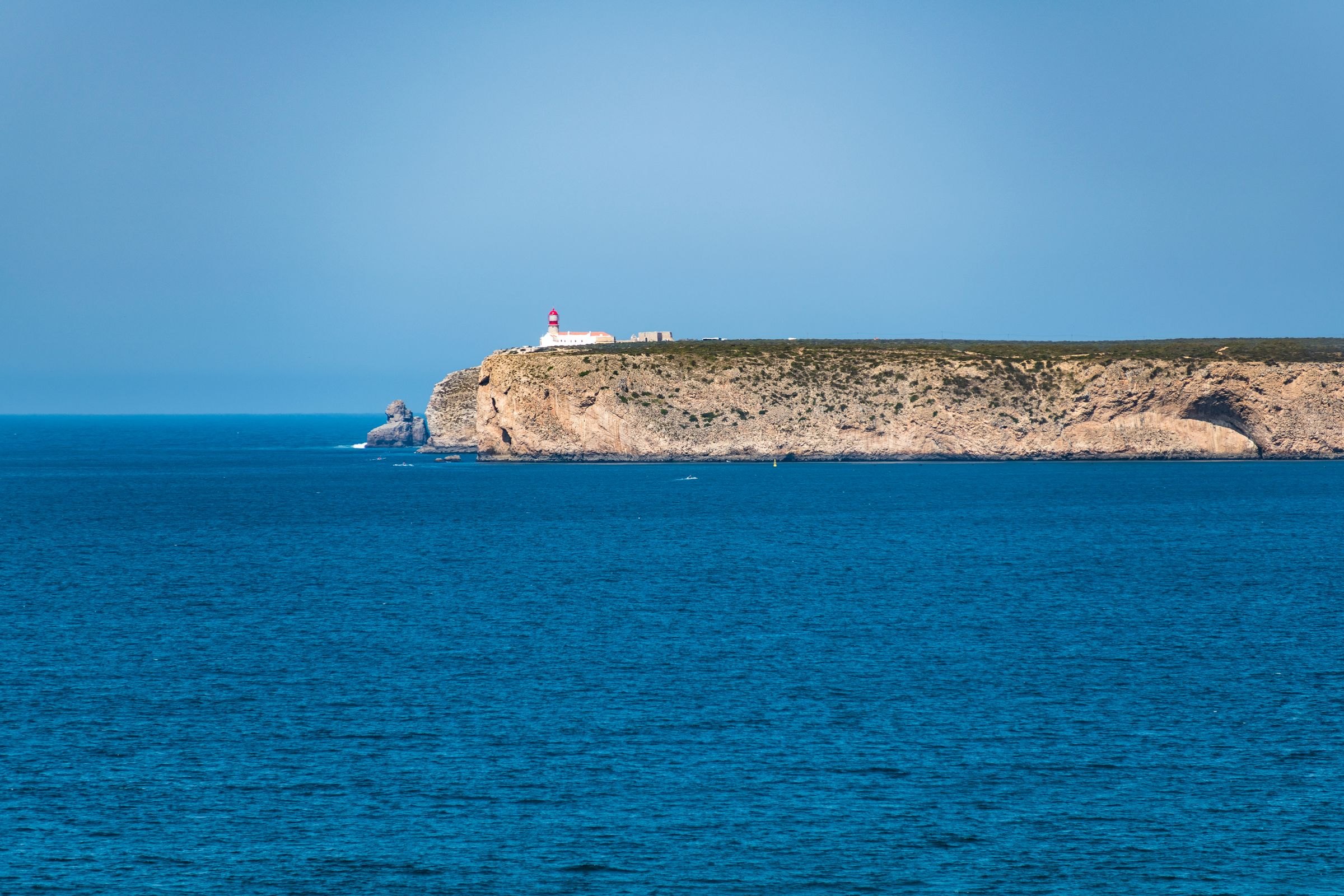 The lighthouse on the cliffs near Sagres