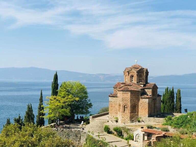 The church of Saint John at Kaneo above Lake Ohrid, North Macedonia