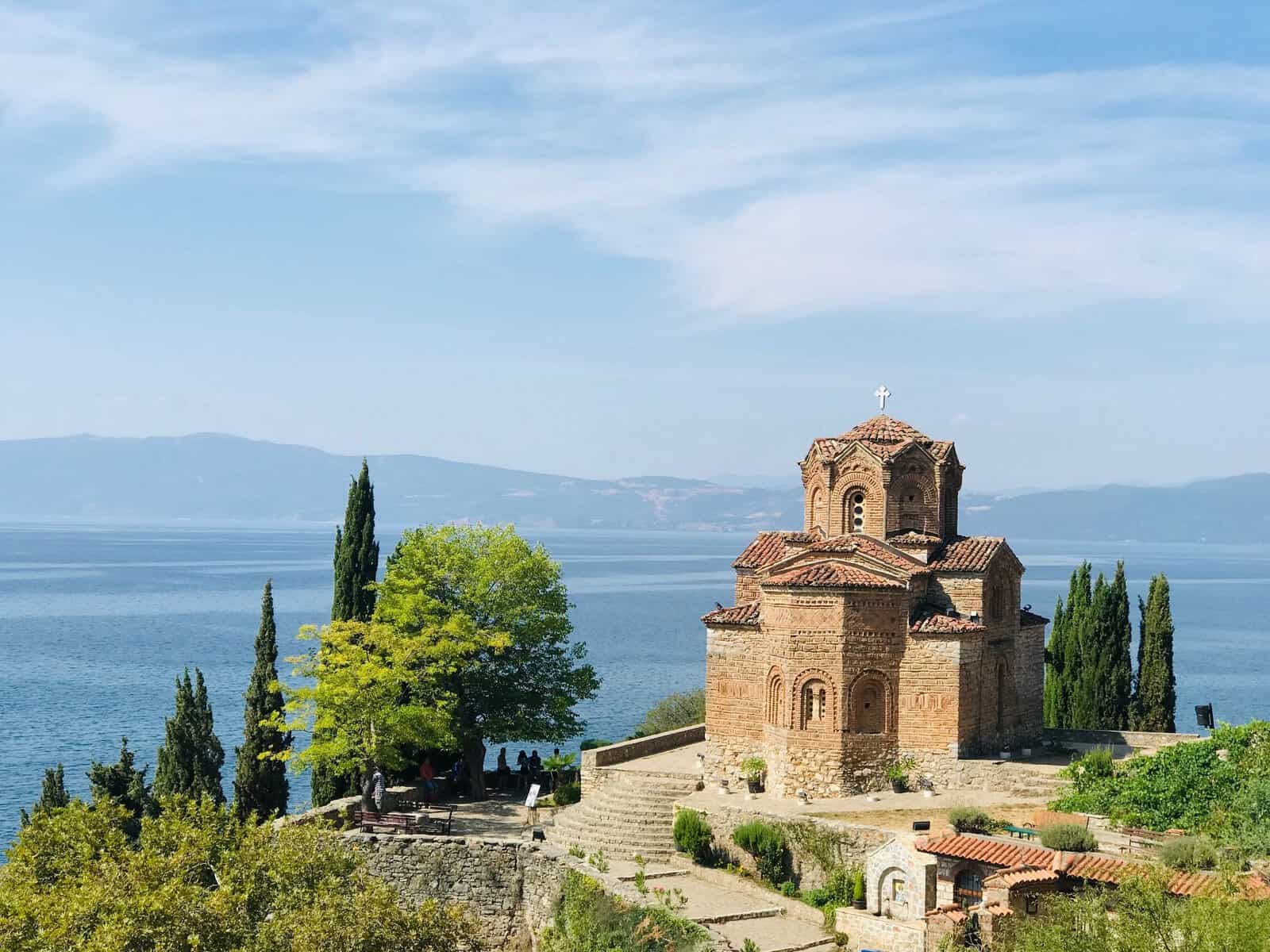 The church of Saint John at Kaneo above Lake Ohrid, North Macedonia