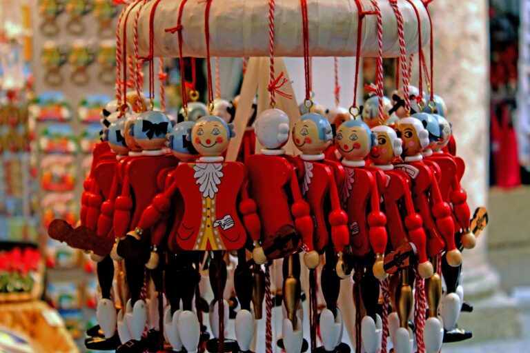 Wooden marionettes at Salzburg's Christmas market