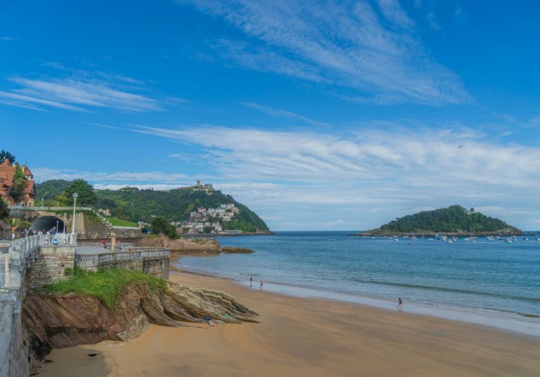 The coast and beach at San Sebastián