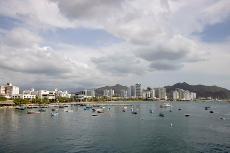 The bay and city of Santa Marta, Colombia