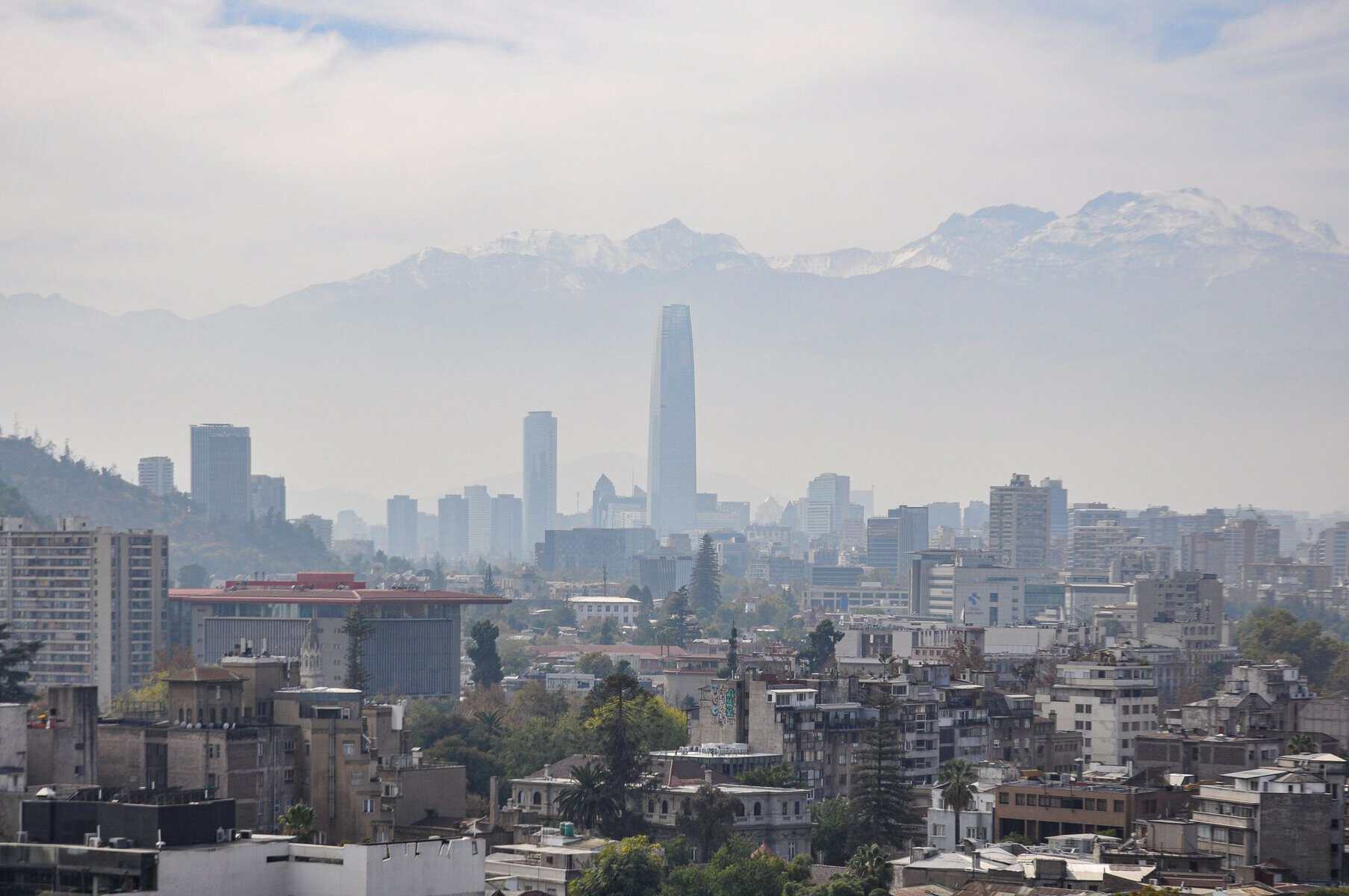 Santiago with the Andes behind, Chile