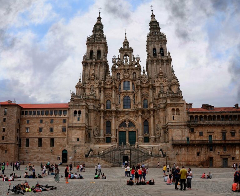 The cathedral square in Santiago de Compostela