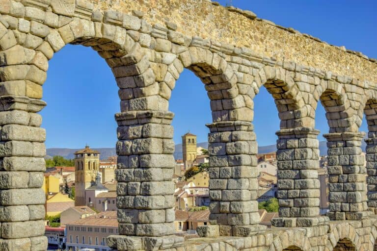The Roman aqueduct of Segovia, Spain