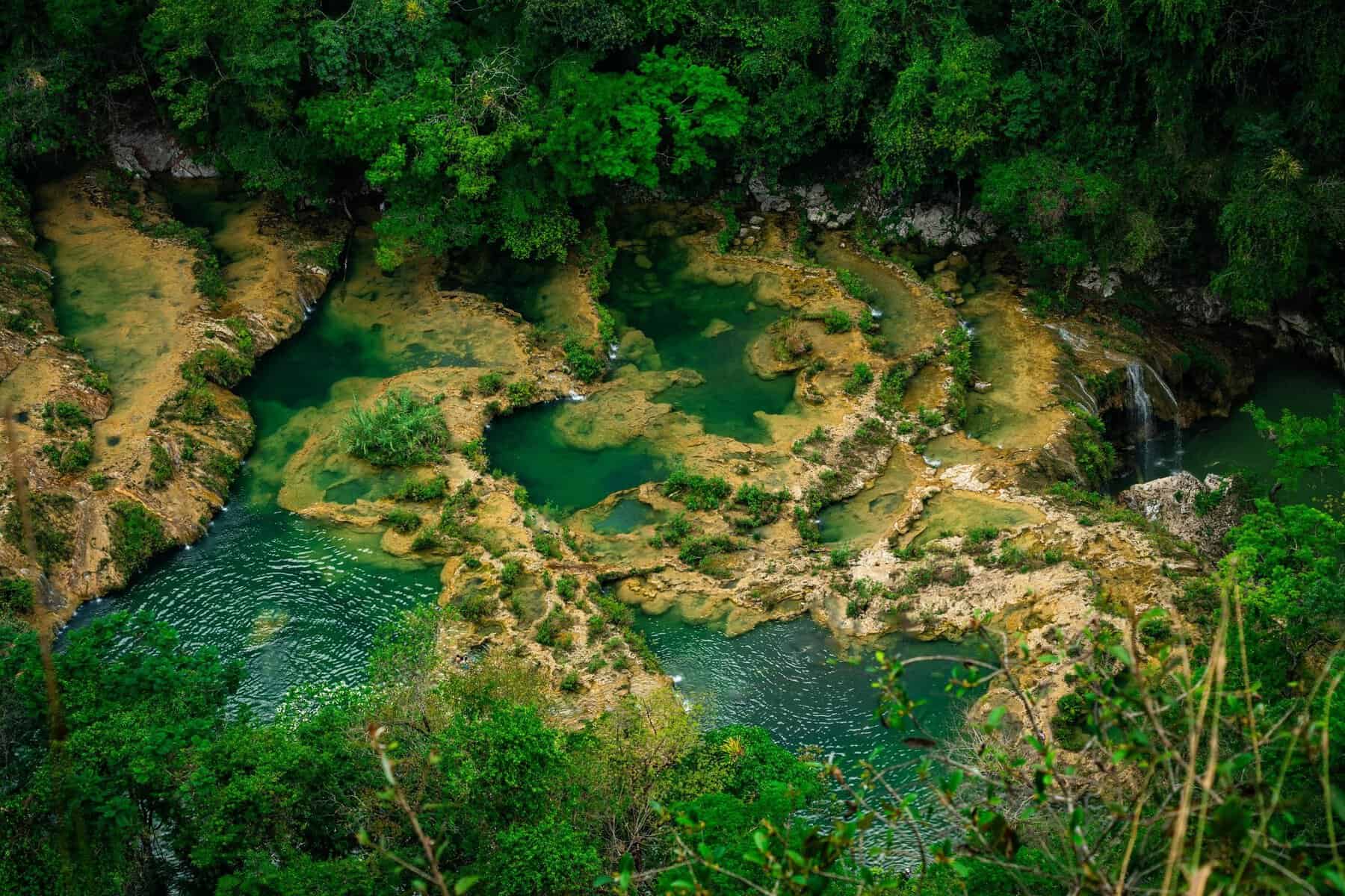 The turquoise pools of Semuc Champey, Guatemala