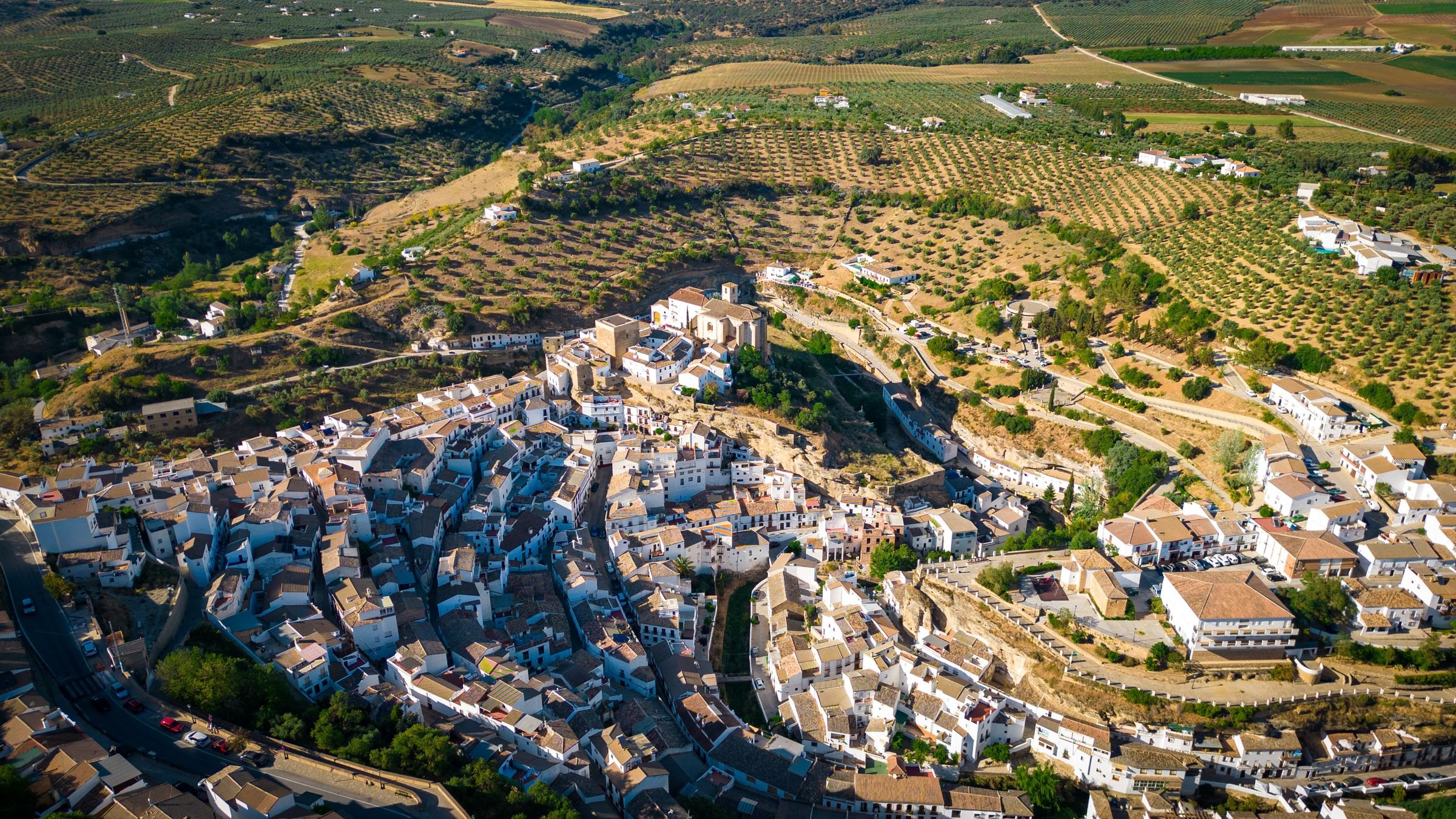 The white houses of Setenil de las Bodegas from above