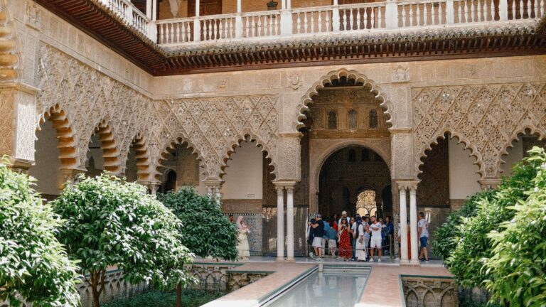 A courtyard in the Real Alcázar of Seville