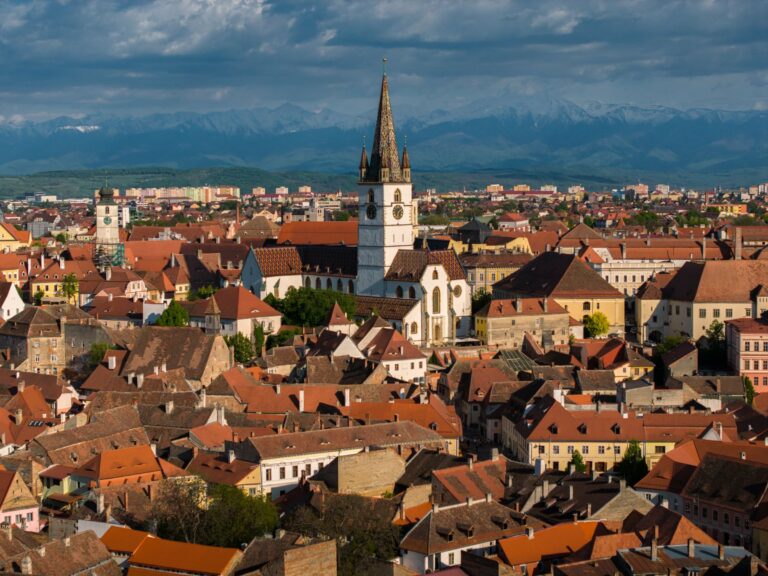 Sibiu's old town from above