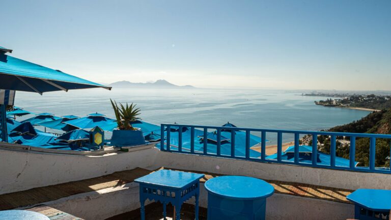 A café terrace above the sea at Sidi Bou Said