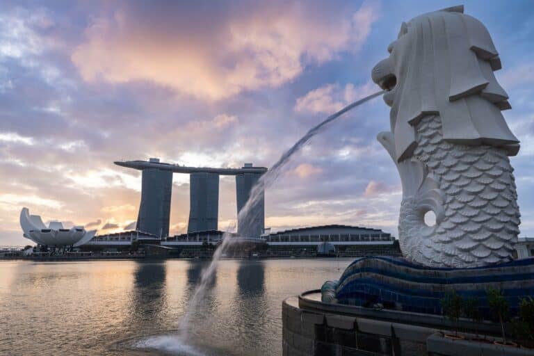 The Merlion and Marina Bay Sands in Singapore