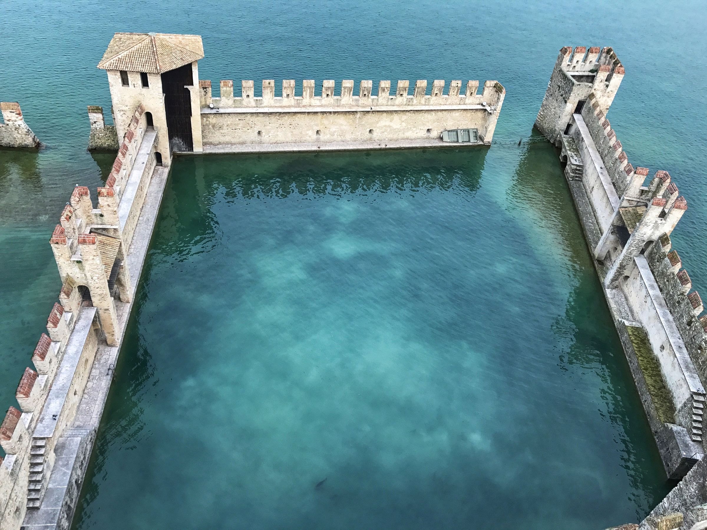 The walled harbour of Sirmione's castle