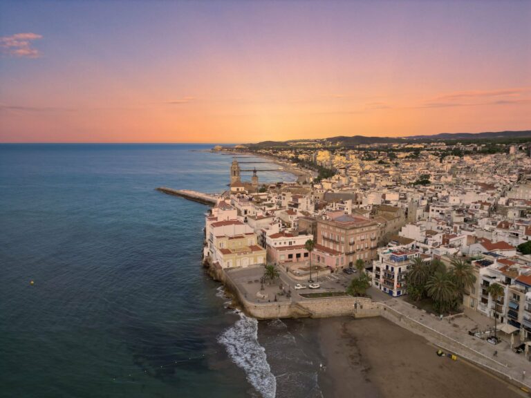 The coastal town of Sitges from above